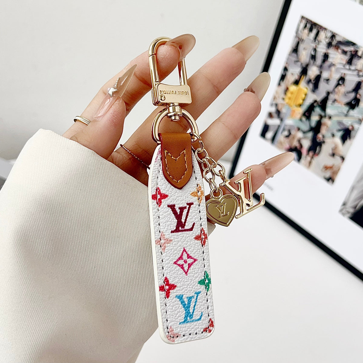 Charm Keychain Leathar só le variant Óir