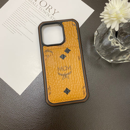 MCM iPhone ケース カードホルダー付き イエロー-MCK240603