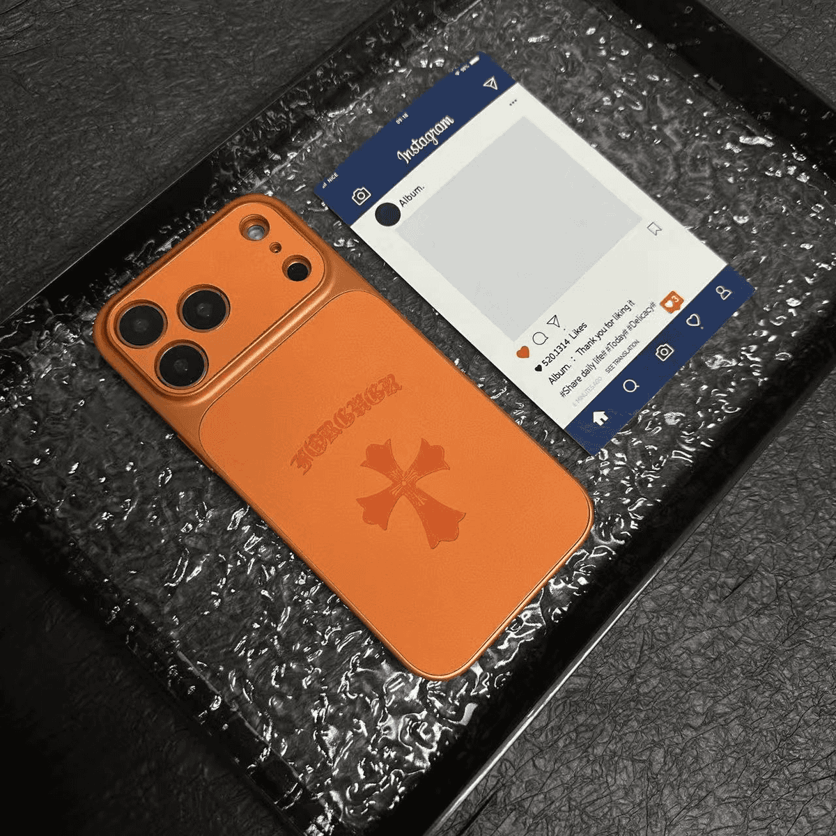 Gothic Luxury Cross Leather Flip Case