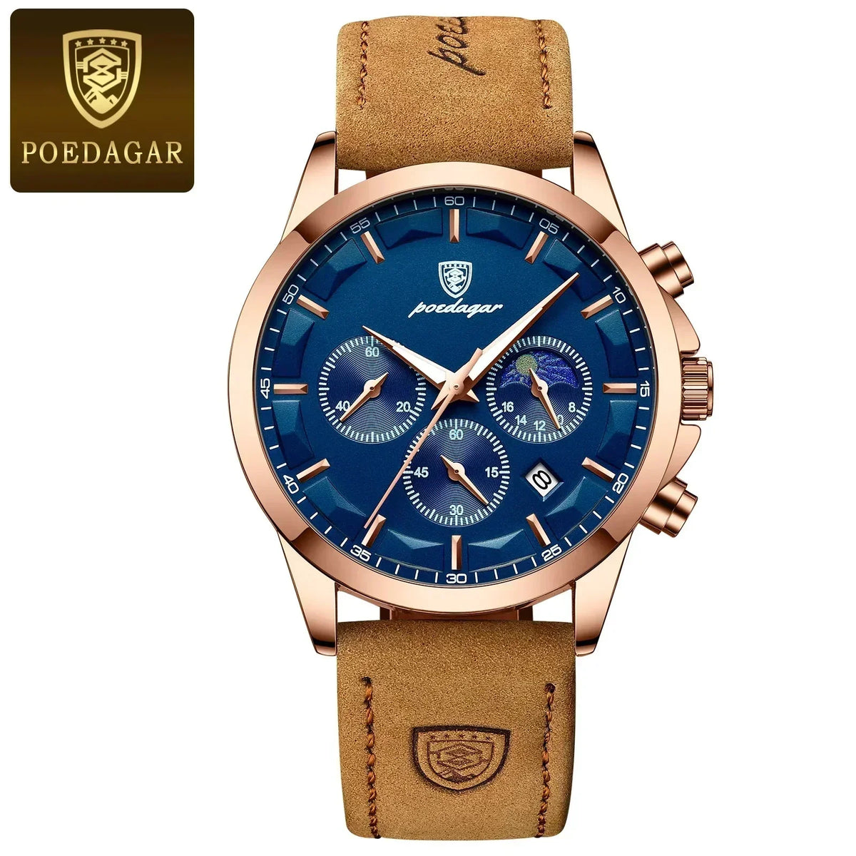 Poedagar ChronoLuxe Sport – Luksus Chronograph Quartz Watch