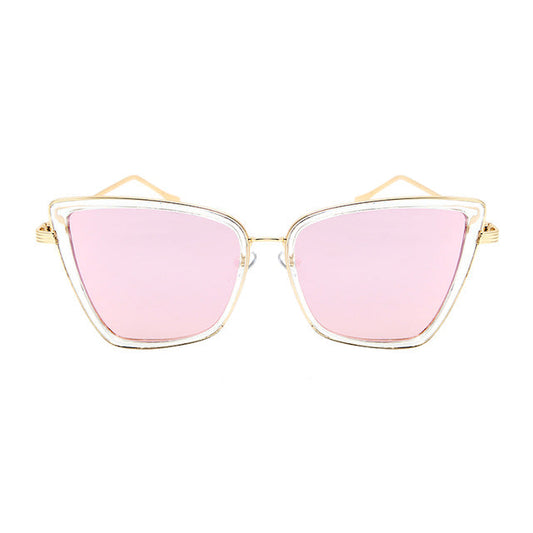Új márka Designer Cateye Napszemüvegek Női Vintage Fémszemüvegek Női Tükör Retro Lunette De Soleil Femme UV400