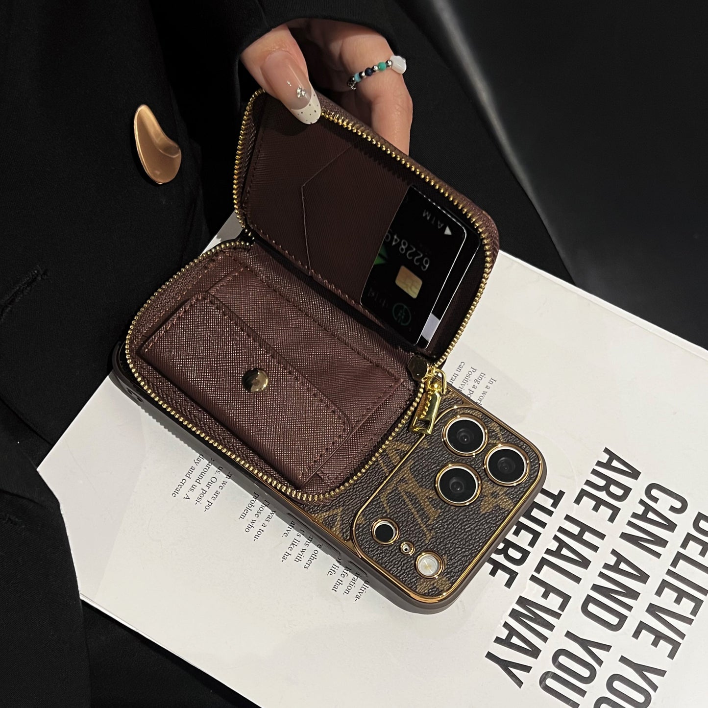 Luxury Zip Wallet 17 iPhone Case