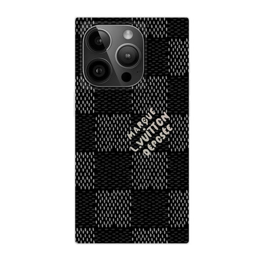 ラグジュアリーなブラック&ホワイトスクエアiPhoneケース