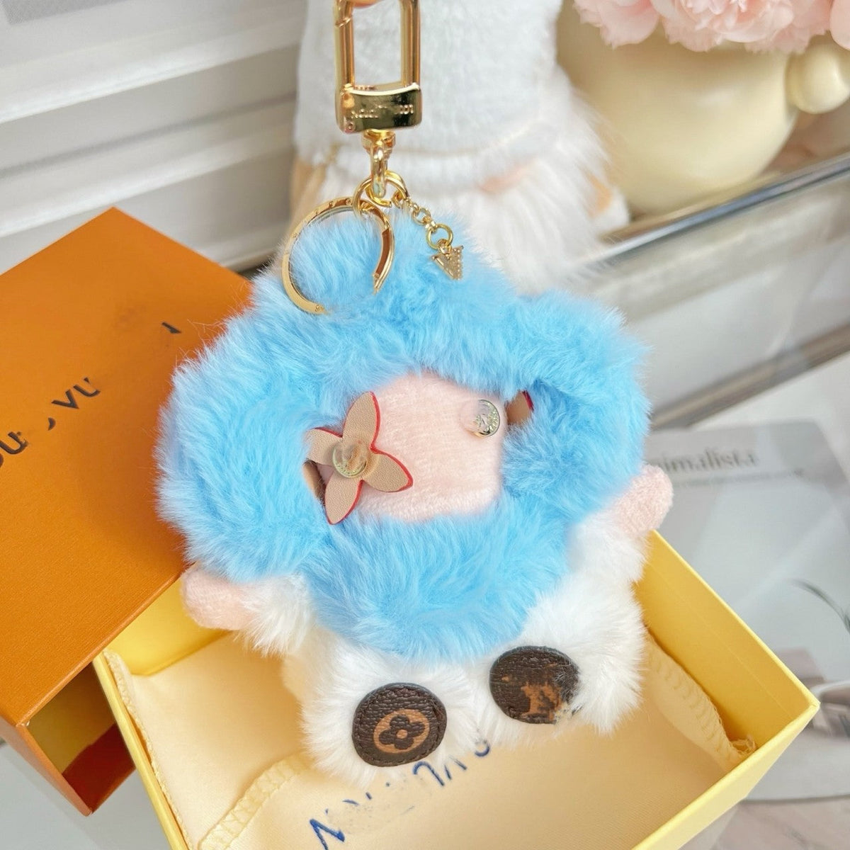 Portachiavi in ​​peluche soffice e carino girasole