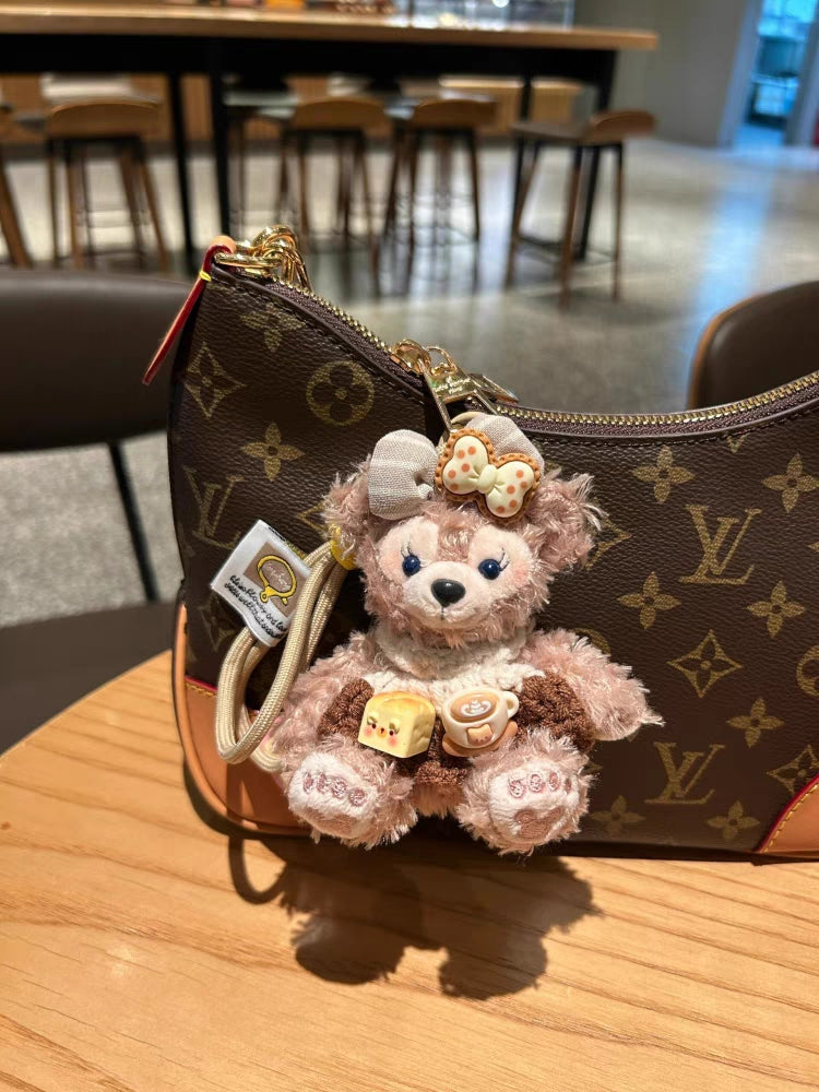 Limited Edition Sherry May Plush Keychain - Luxe Teddy Bear Bag Charm för designerhandväskor