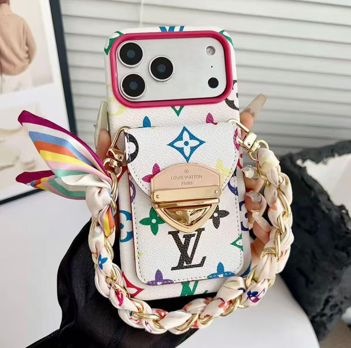 Luxury Ribbon Bracelet Wallet iPhone 17 Pro Max Case