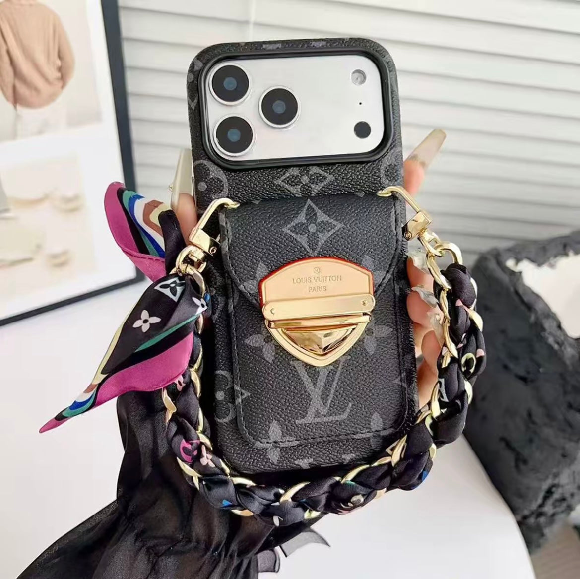 Luxury Ribbon Bracelet Wallet iPhone 17 Pro Max Case