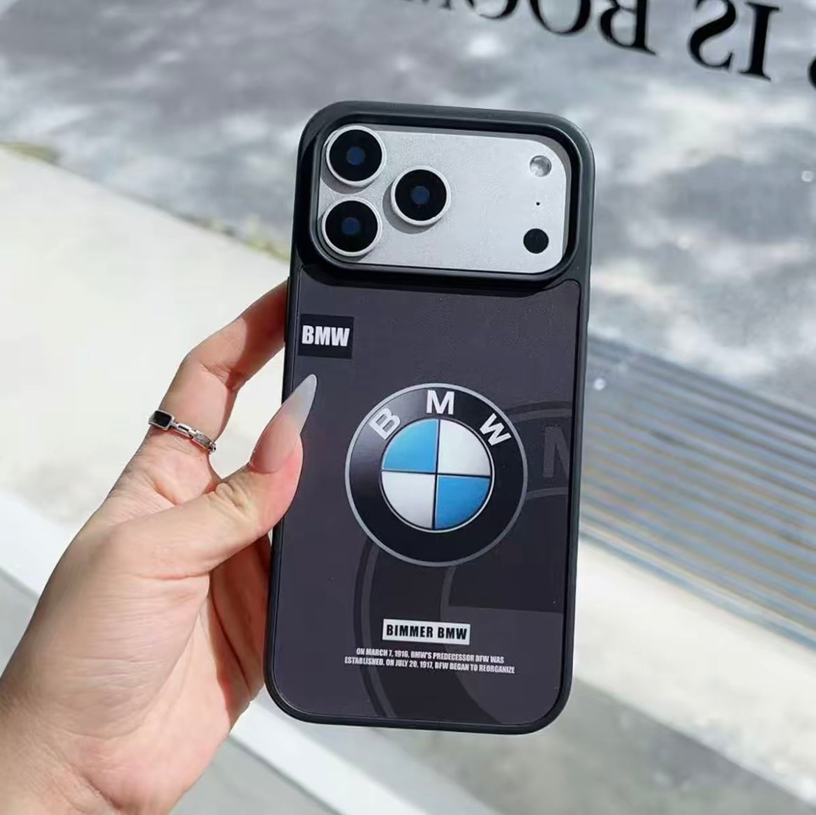 Minimal Luxury Racing Style Frosted Acrylic Phone Case