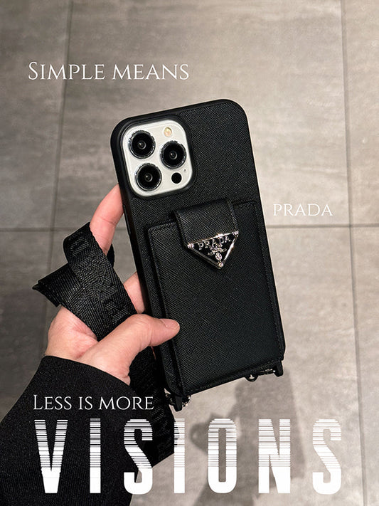 ラグジュアリーなクロスボディレザーiPhoneケース