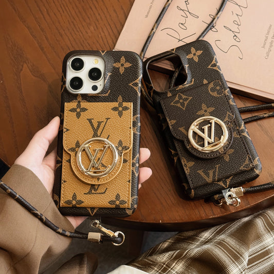 高級カードホルダーチェーンiPhoneケース