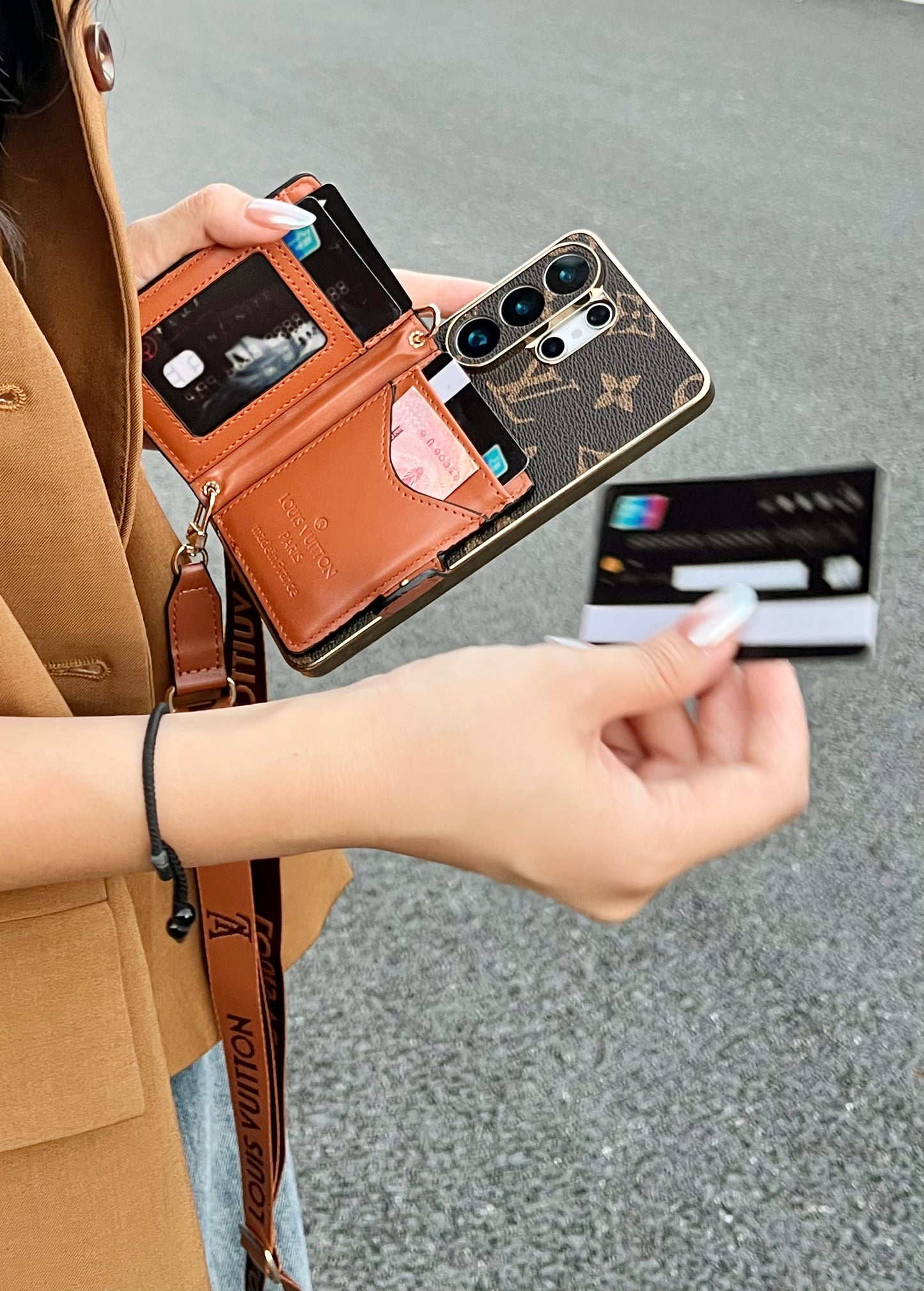 Custodia per telefono Samsung di lusso | Porta carte di telefono & in uno