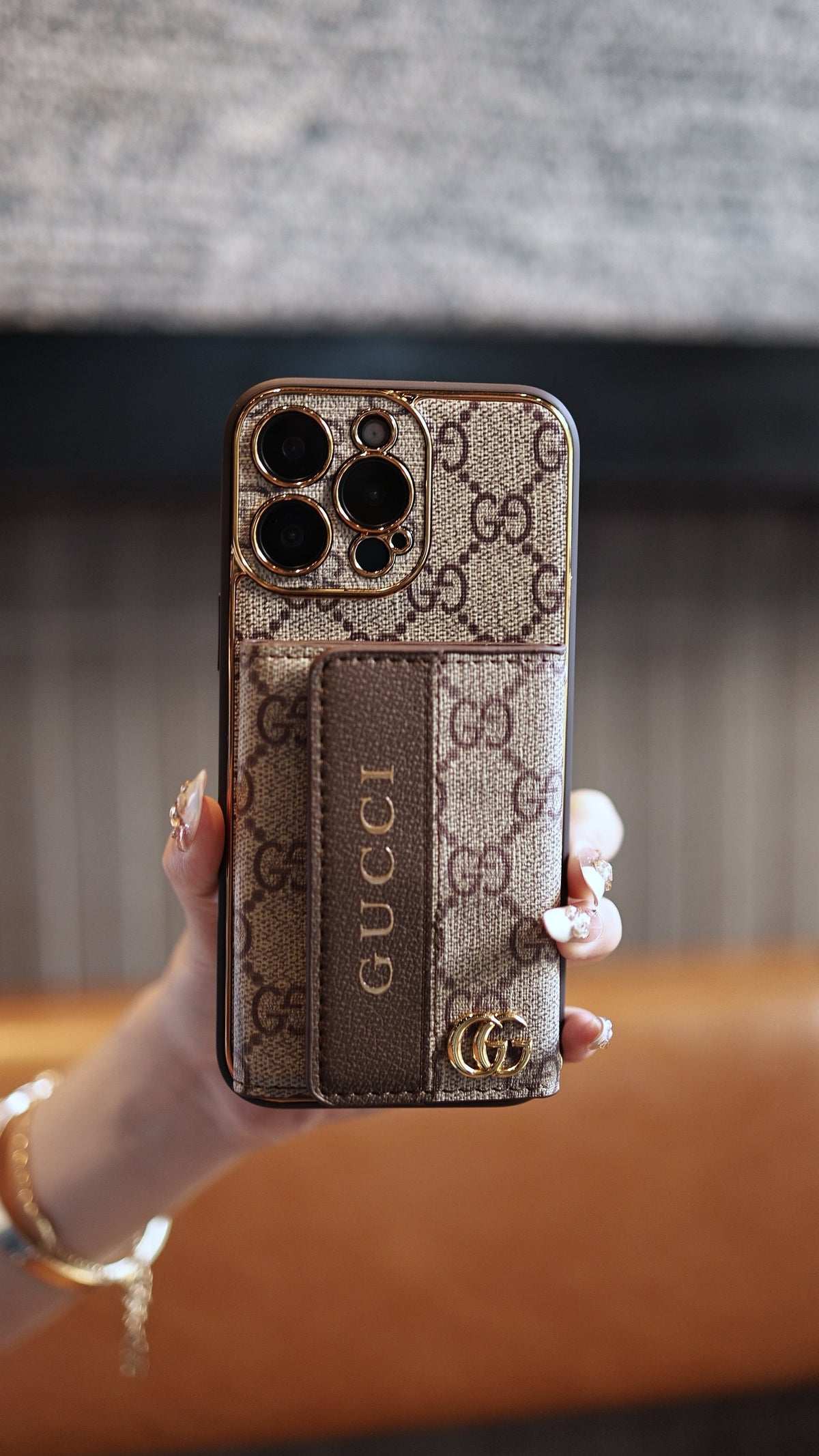 Étui pour iPhone en cuir avancé de luxe avec porte-carte et sangle