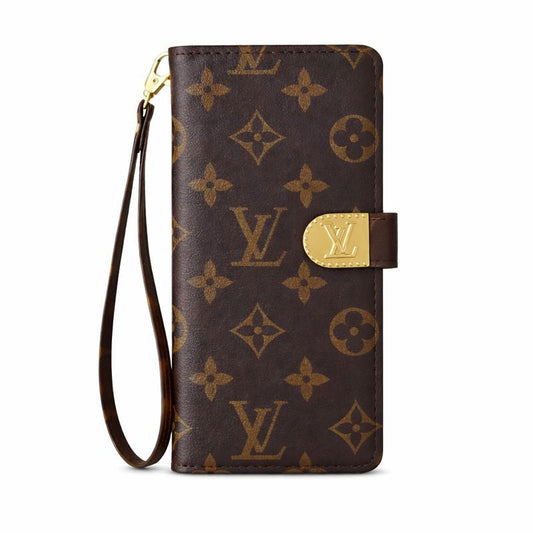 Classic Monogram Leather Phone Wallet Case