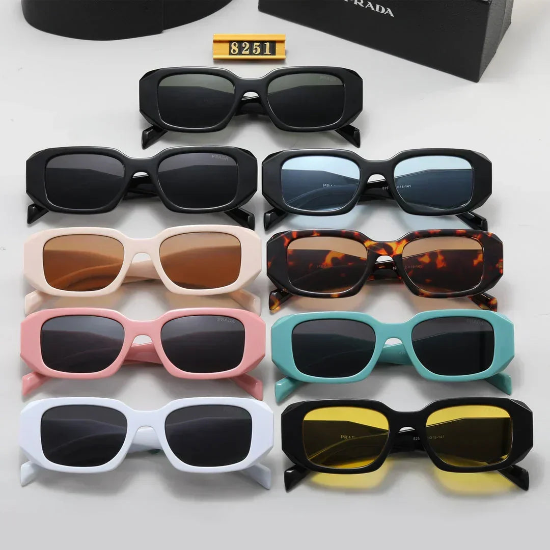 Occhiali da sole unisex retrò poligonali 8251