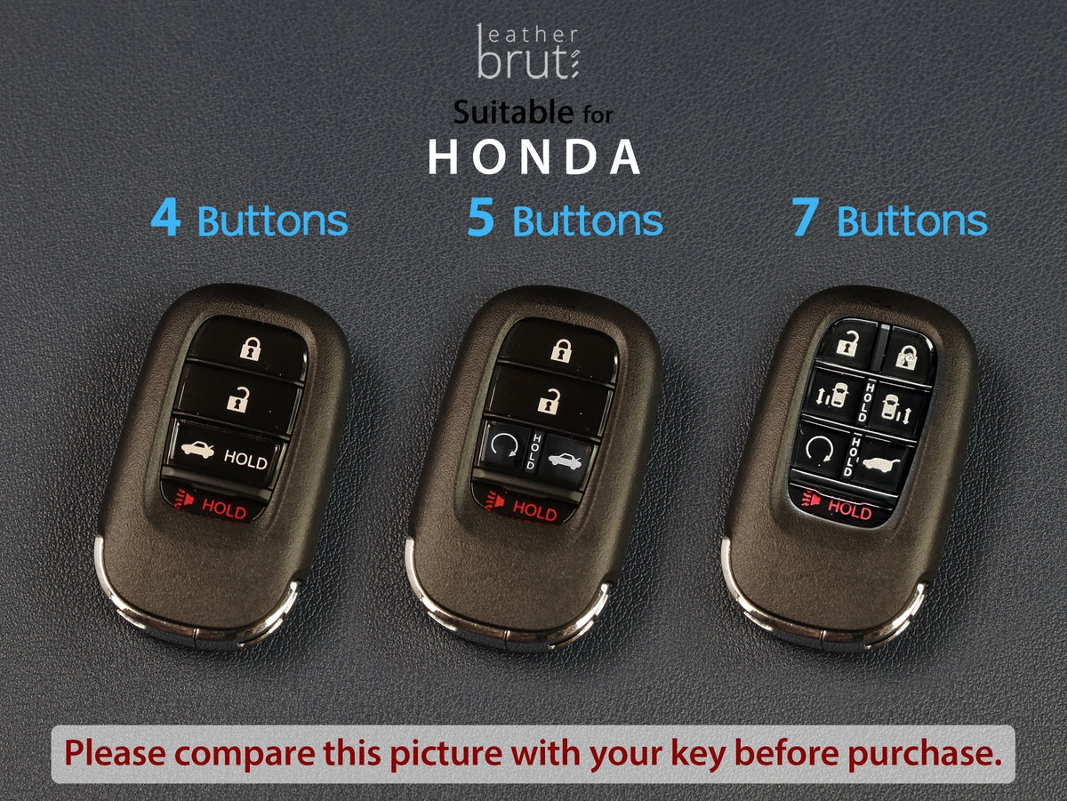 Étui en cuir pour clé de voiture Honda [2-4/5/7], porte-clés