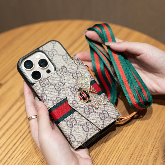 カードホルダーとショルダーストラップ付きのプレミアムアドバンスクロスボディiPhoneケース