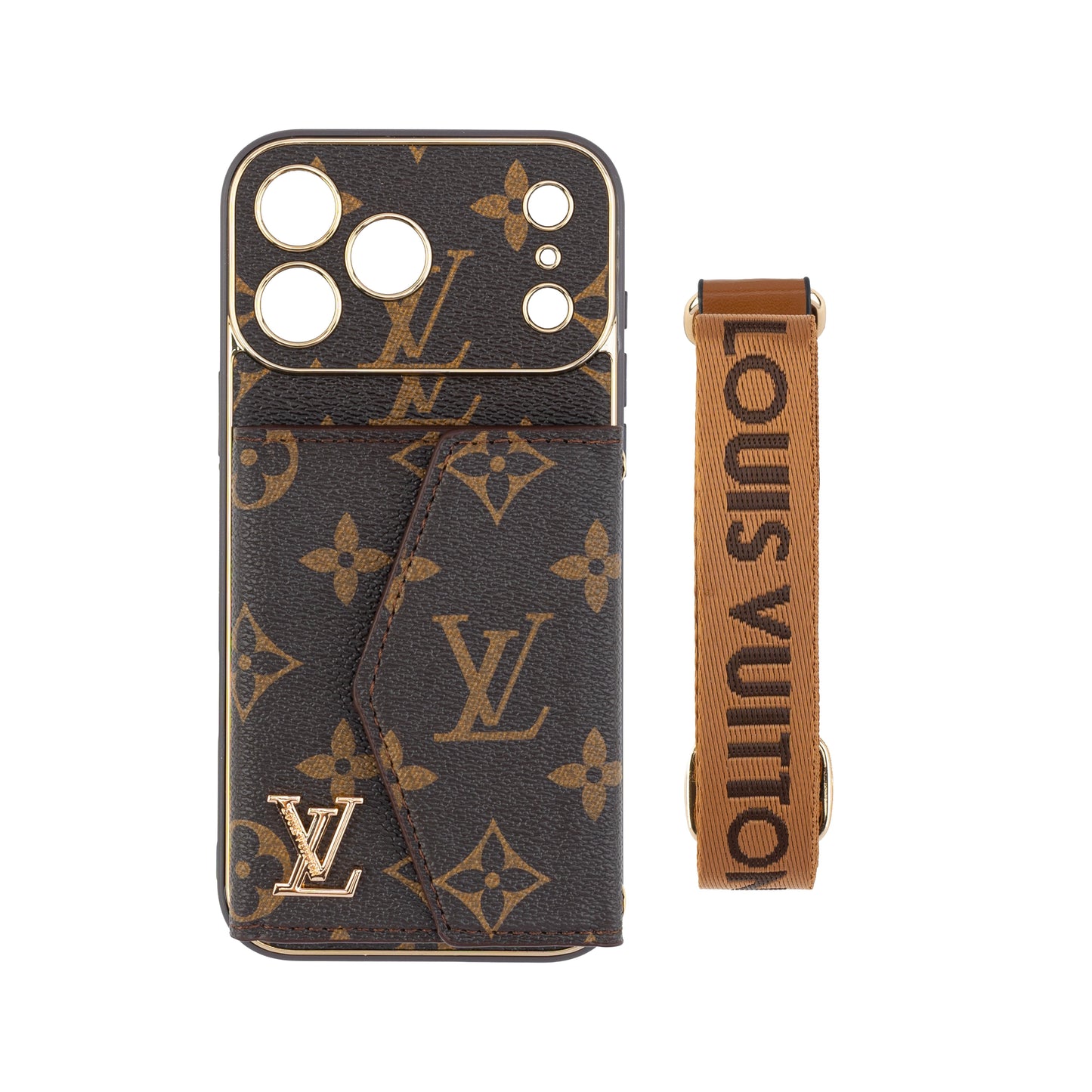 Luxury Elegant iPhone 17 Case with Card Holder & Strap