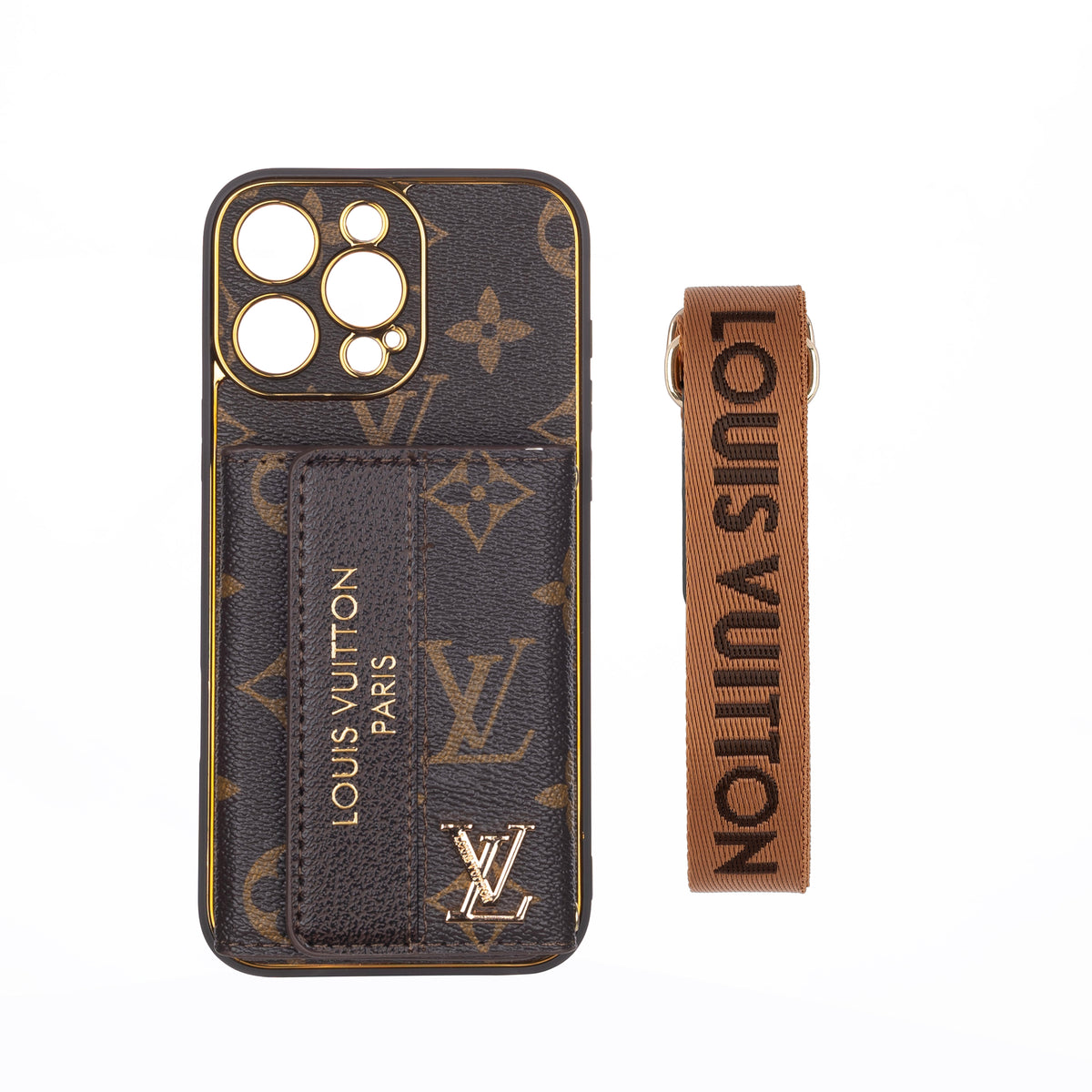 Étui pour iPhone en cuir avancé de luxe avec porte-carte et sangle
