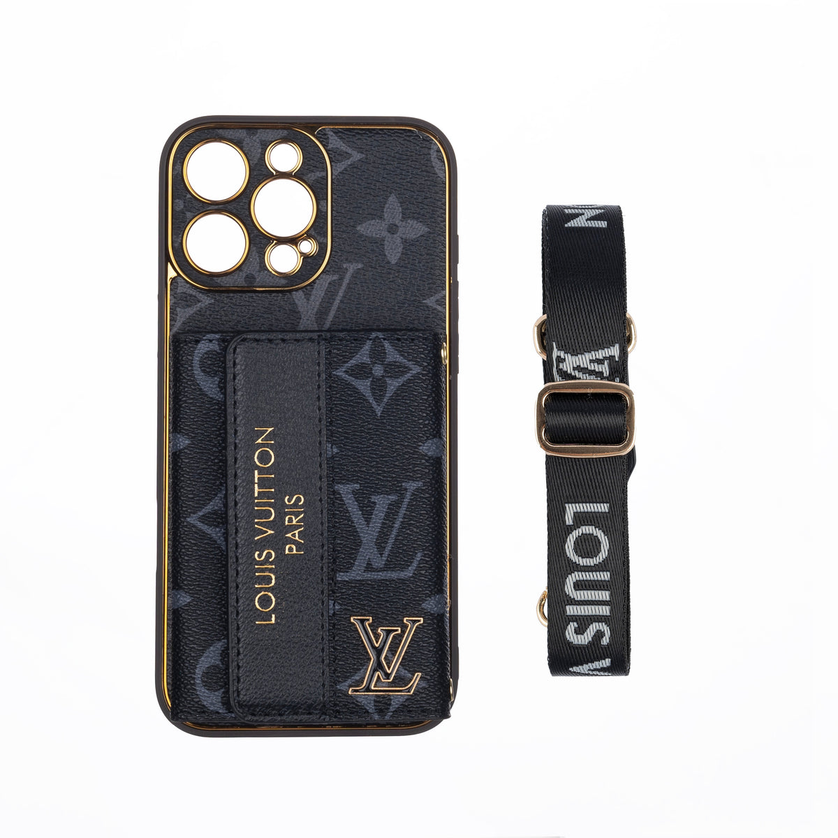 Étui pour iPhone en cuir avancé de luxe avec porte-carte et sangle