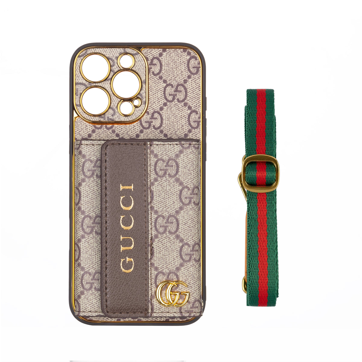 Étui pour iPhone en cuir avancé de luxe avec porte-carte et sangle