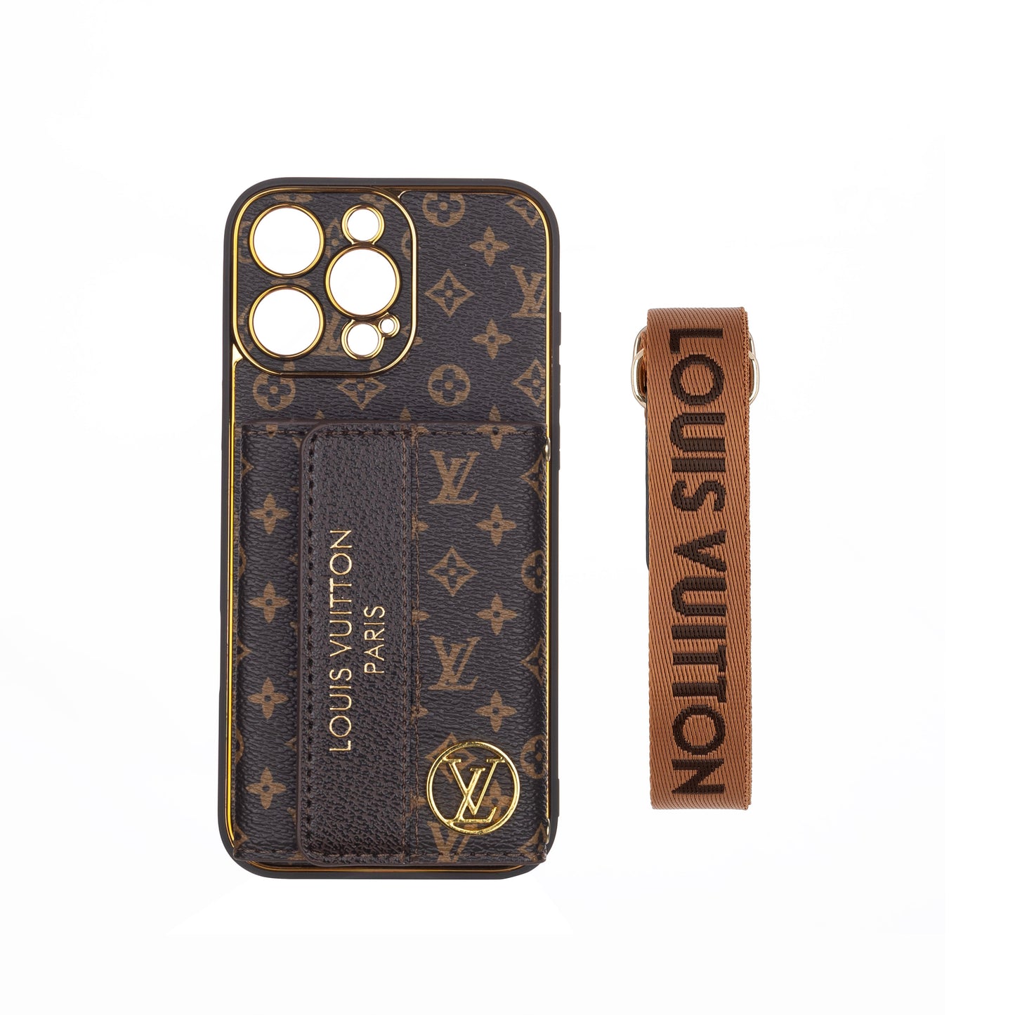 Luxury Stylish iPhone Case with Card Holder & Strap