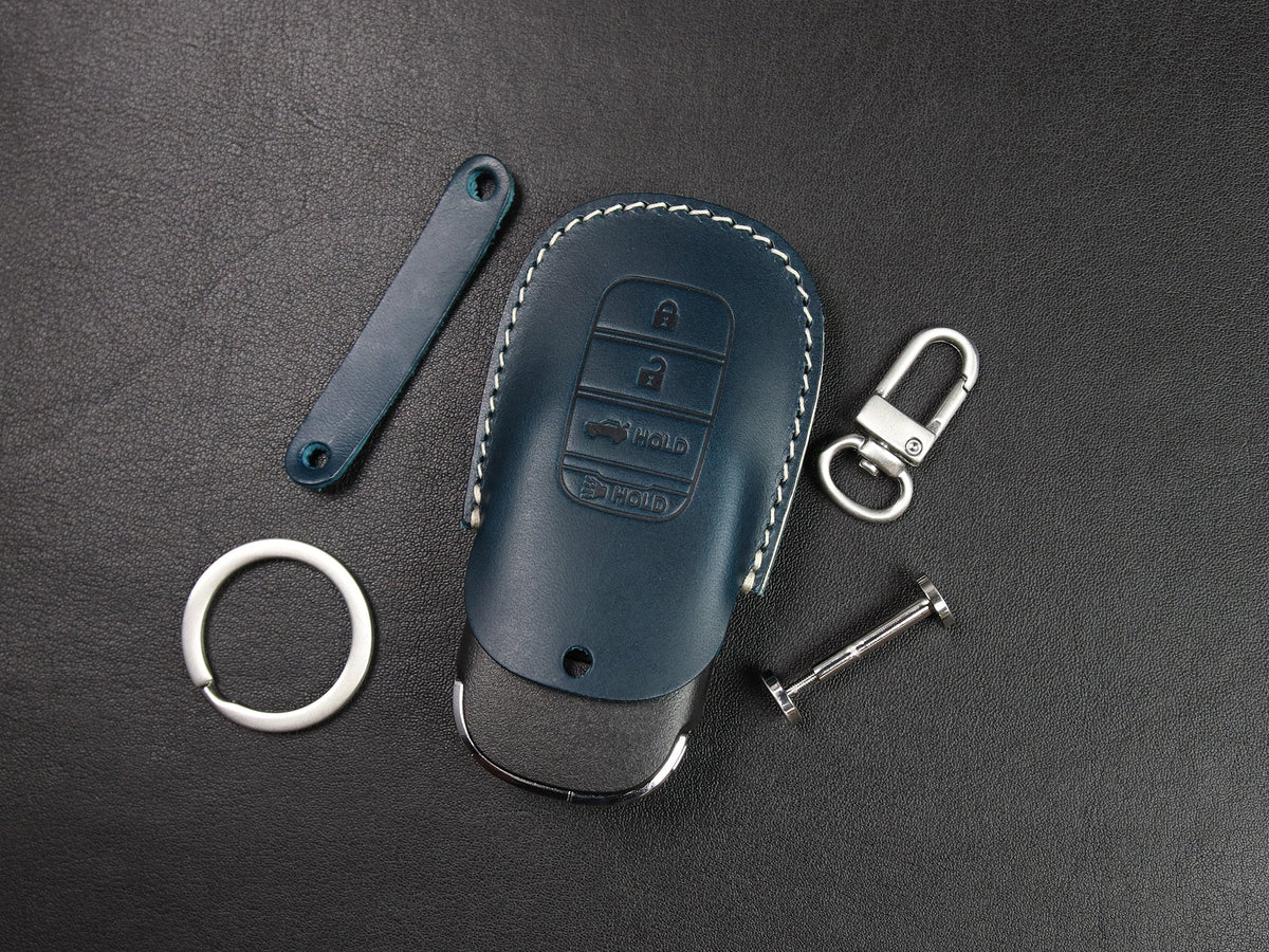 Étui en cuir pour clé de voiture Honda [2-4/5/7], porte-clés