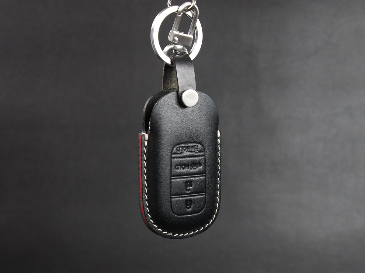 Étui en cuir pour clé de voiture Honda [2-4/5/7], porte-clés