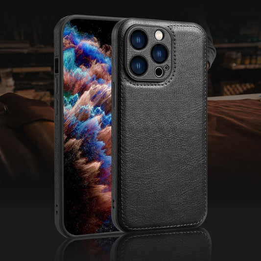 プレミアムヴィンテージレザーiPhoneケース – ソフトタッチ耐衝撃保護カバー