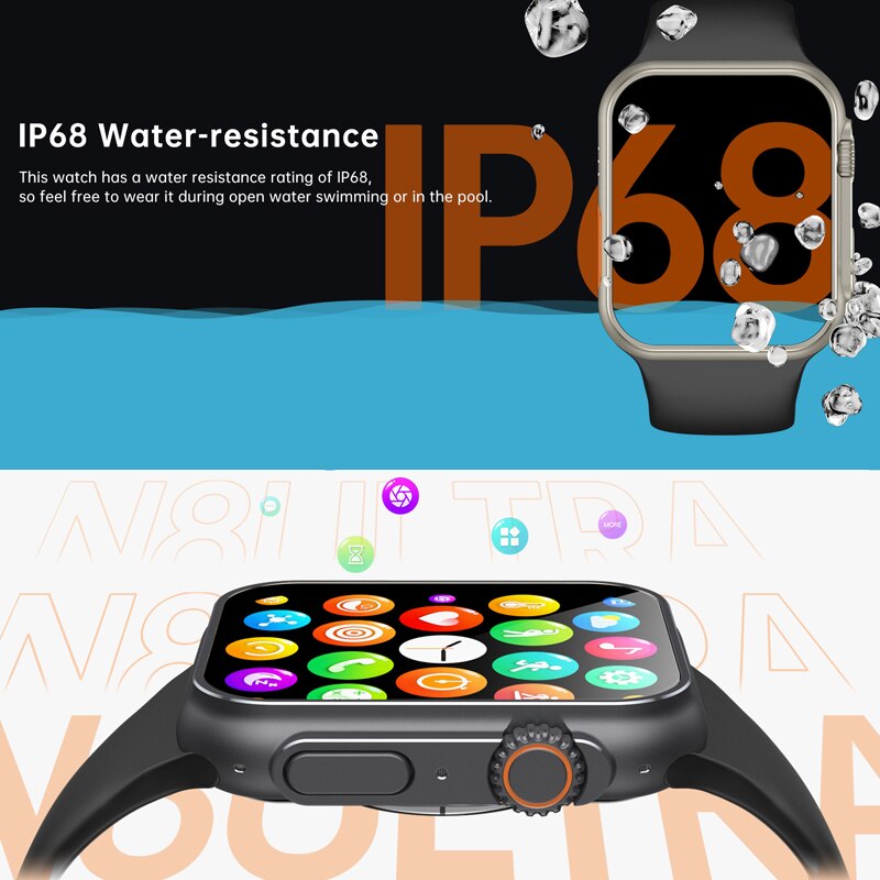 Novo ultra relógio masculino relógio inteligente série 8 nfc porta acesso smartwatch para android apple telefone bandas de relógio