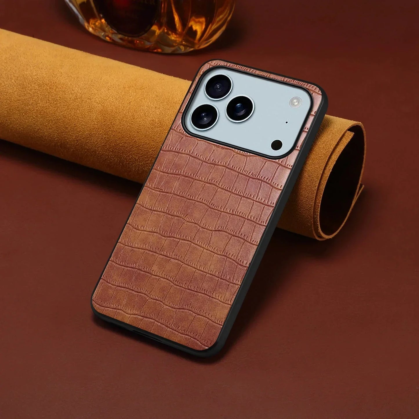 3D Texture PU Leather Case for iPhone 17/ 16/ 15/ 14