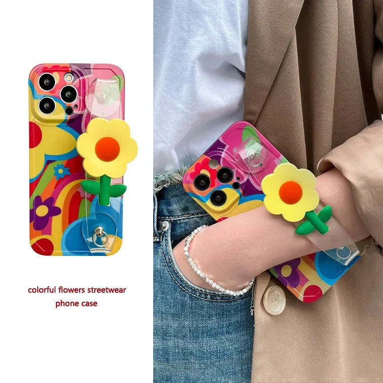 Flower With Lanyard Strap iPhone Case