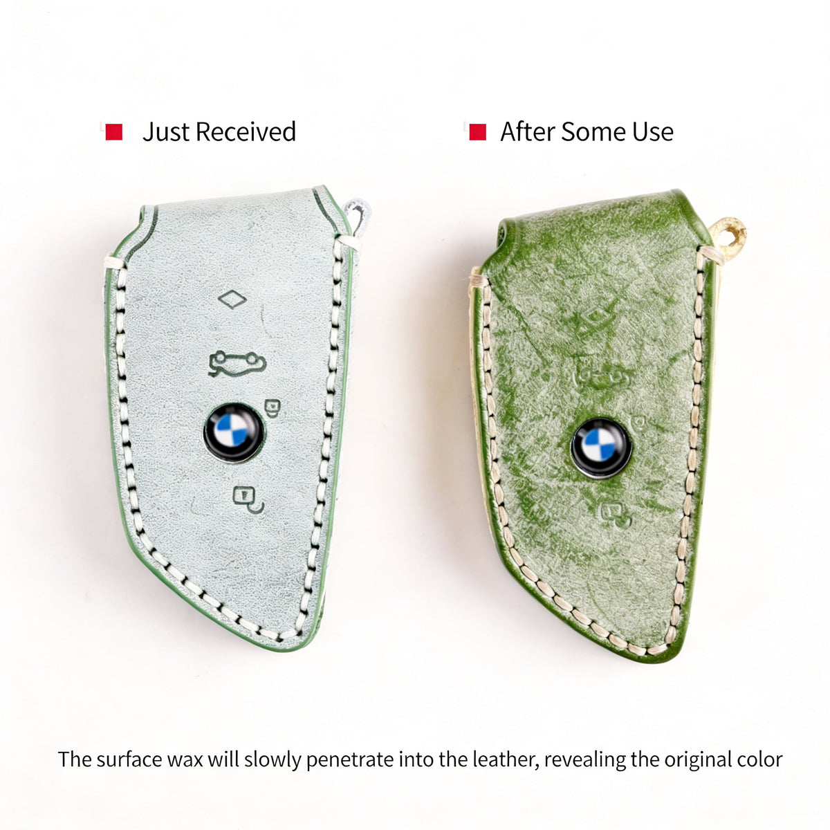 Étui à clés en cuir véritable fait à la main pour BMW