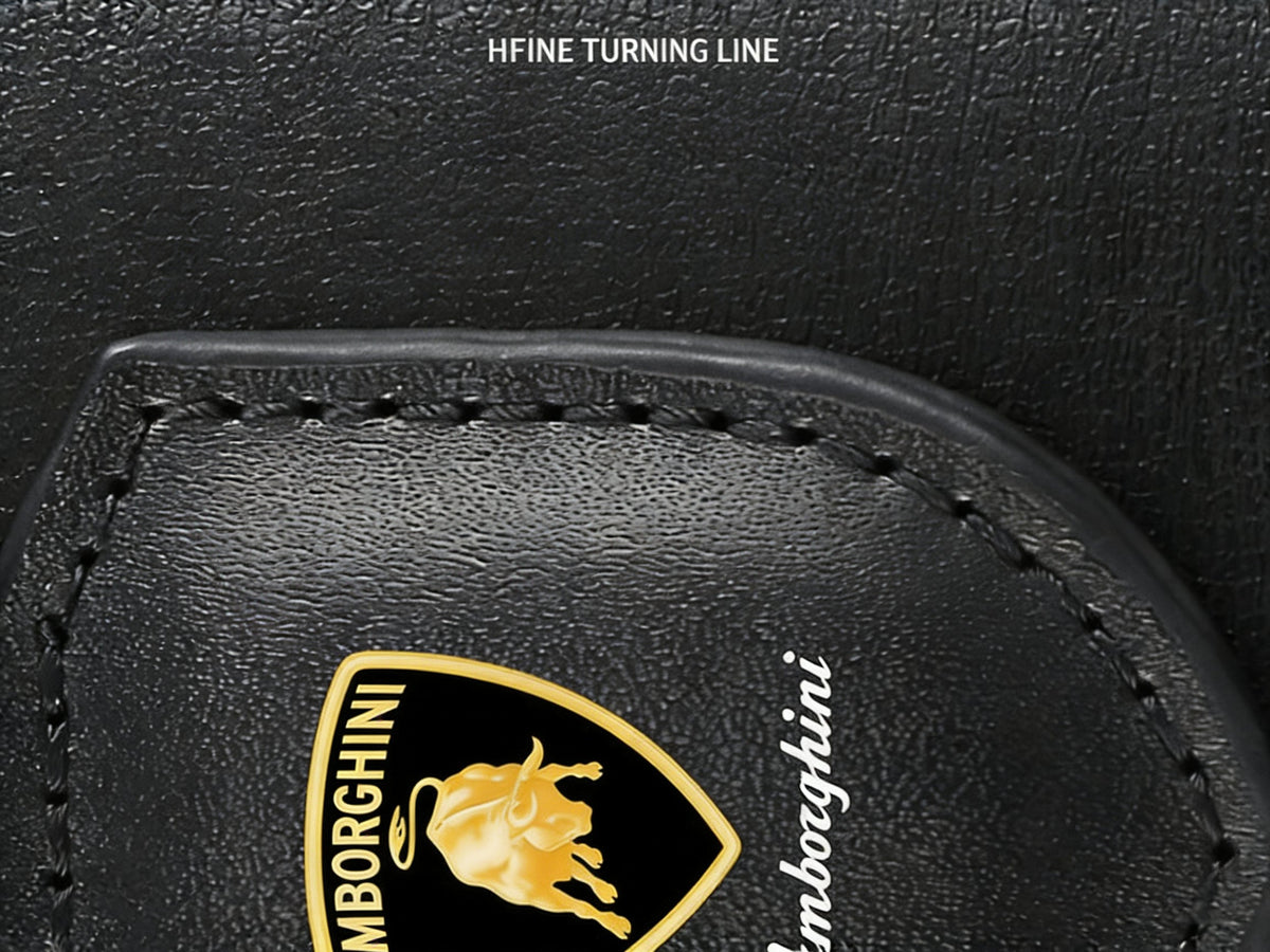 Porte-clés en cuir véritable Lamborghini Crest Emblem