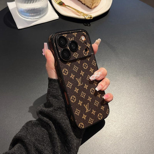 プレミアム モノグラム レザーテクスチャー iPhone ケース