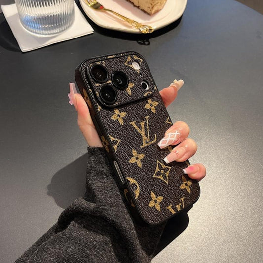 プレミアム モノグラム レザーテクスチャー iPhone ケース