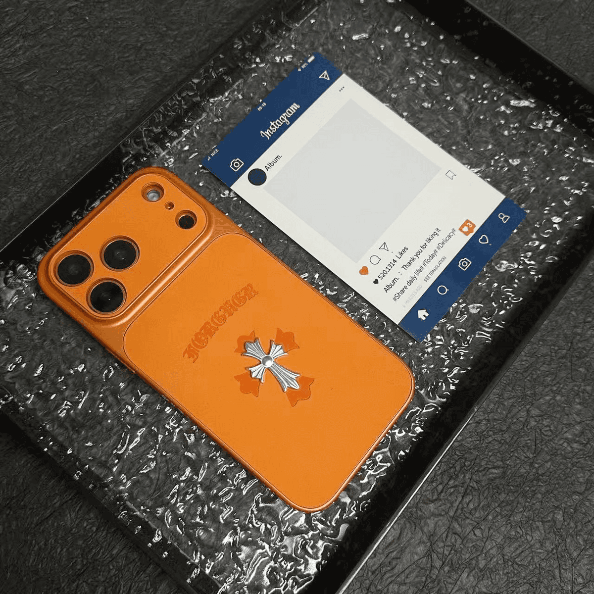 Gothic Luxury Cross Leather Flip Case