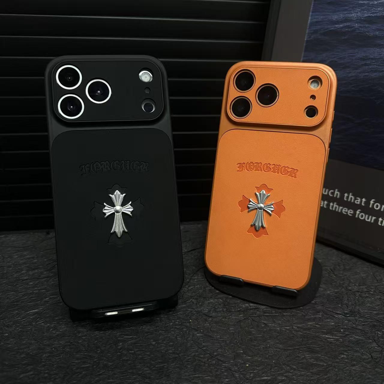 Gothic Luxury Cross Leather Flip Case