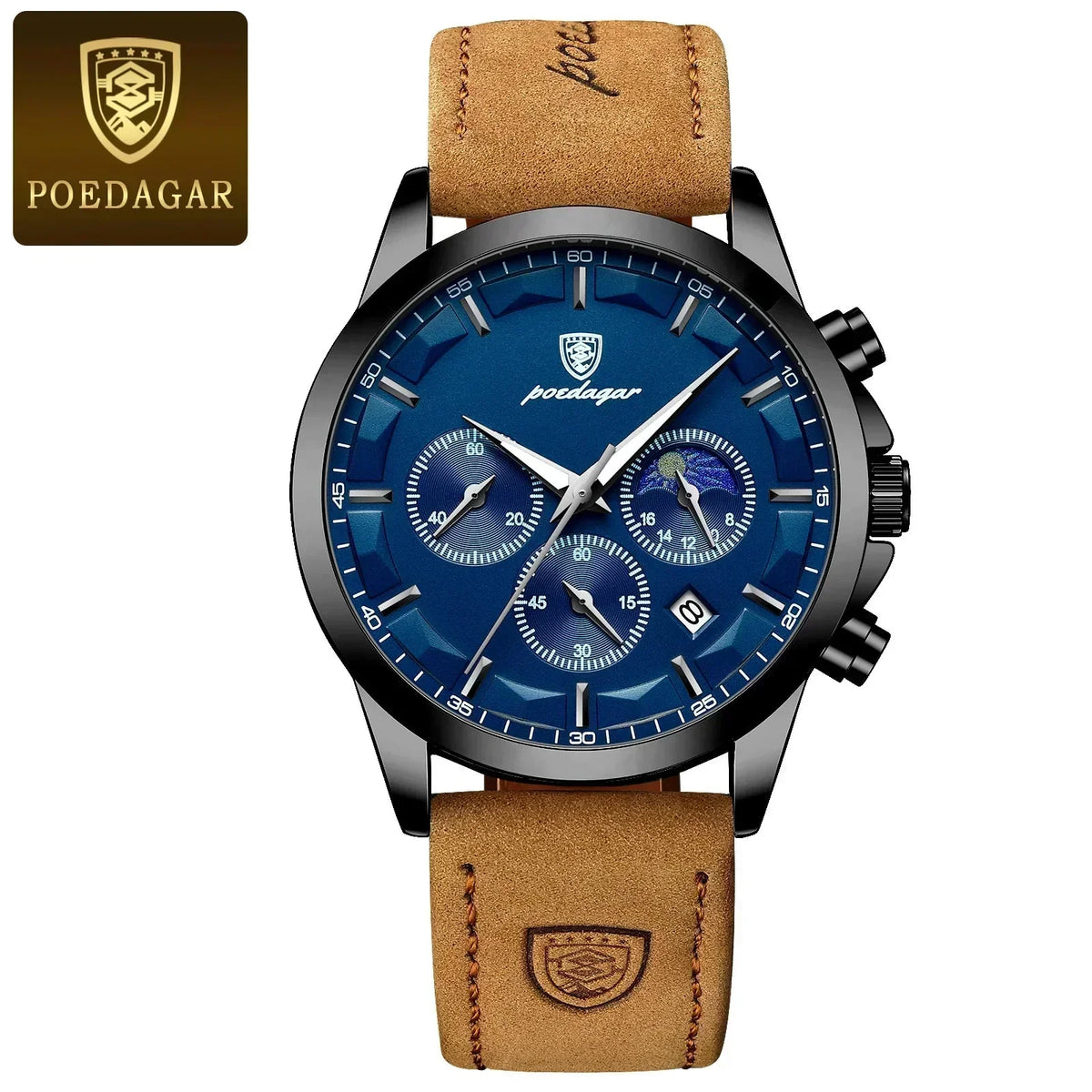 Poedagar ChronoLuxe Sport – Luksus Chronograph Quartz Watch