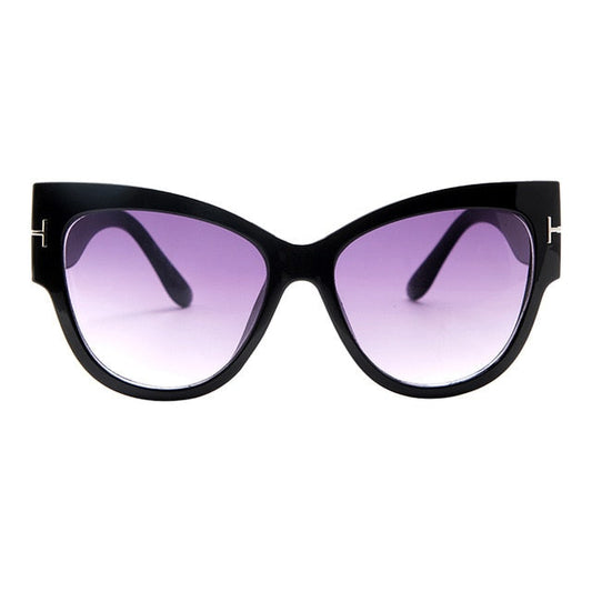 新しいファッションブランドデザイナートムキャットアイサングラス女性特大フレームヴィンテージサングラスoculosデゾルUV400