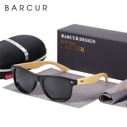 BARCUR Polarizált bambusz napszemüvegek Férfi Fa napszemüvegek Női Márka Eredeti Fa Szemüvegek Oculos de sol masculino