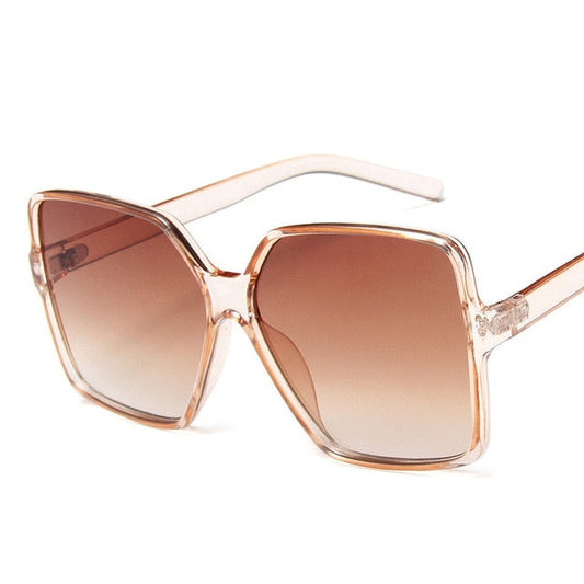 Higody Fashion Dam Oversize Solglasögon Gradient Plast Märkesdesigner Solglasögon för kvinnor UV400 lentes de sol mujer