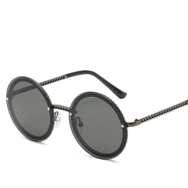 Značka Kulaté sluneční brýle Dámské Luxusní Dámské Odstíny bez obrouček Evropa Populární Ins Sluneční brýle lunettes de sol femme