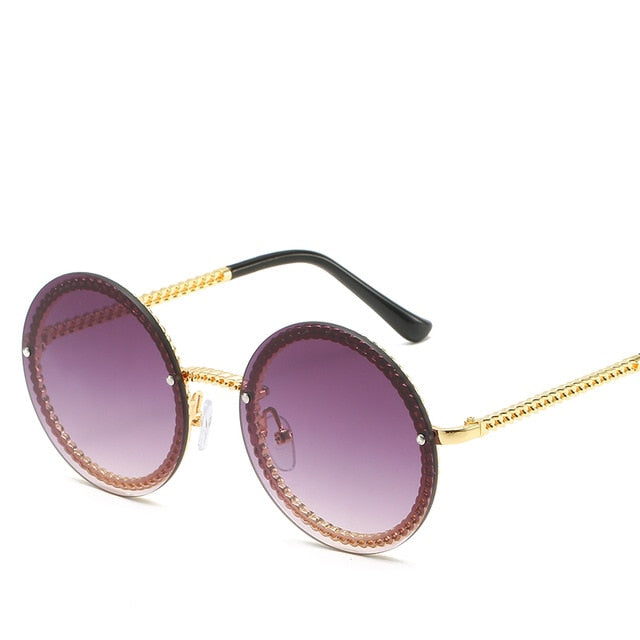 Značka Kulaté sluneční brýle Dámské Luxusní Dámské Odstíny bez obrouček Evropa Populární Ins Sluneční brýle lunettes de sol femme