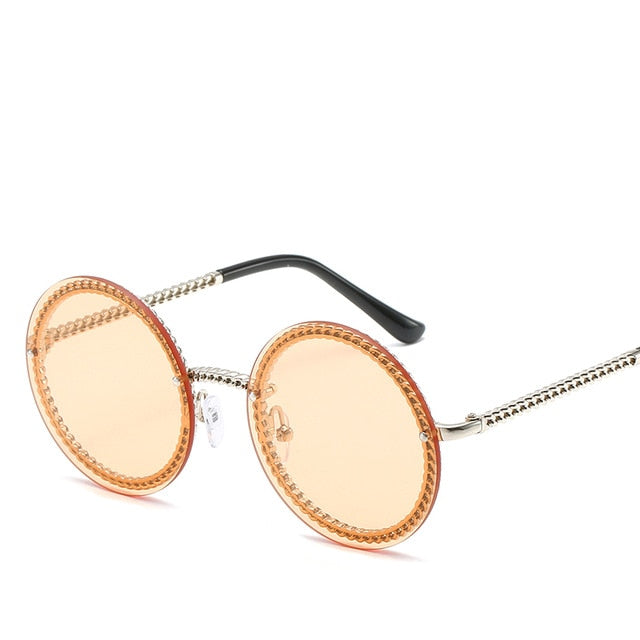 Značka Kulaté sluneční brýle Dámské Luxusní Dámské Odstíny bez obrouček Evropa Populární Ins Sluneční brýle lunettes de sol femme