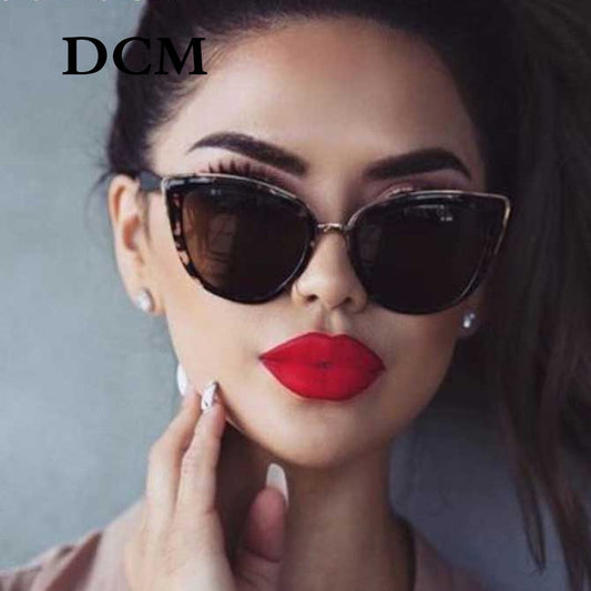 DCM キャットアイサングラス女性ヴィンテージグラデーションメガネレトロキャットアイサングラス女性眼鏡 UV400