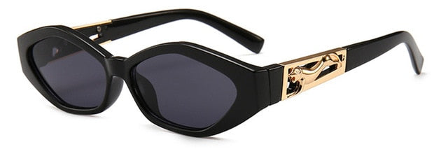 SHAUNA Diamond Sharp Fashion Metal Jumping Cheetah Dekoration Mode Kvinder Small Cat Eye Solbriller