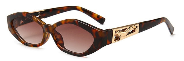 SHAUNA Diamond Sharp Fashion Metal Jumping Cheetah Dekoration Mode Kvinder Small Cat Eye Solbriller