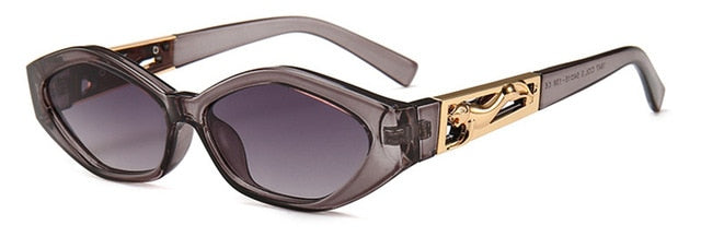 SHAUNA Diamond Sharp Fashion Metal Jumping Cheetah Dekoration Mode Kvinder Small Cat Eye Solbriller