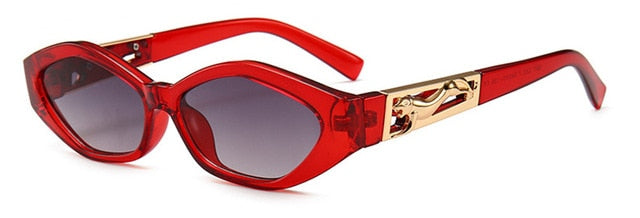 SHAUNA Diamond Sharp Fashion Metal Jumping Cheetah Dekoration Mode Kvinder Small Cat Eye Solbriller