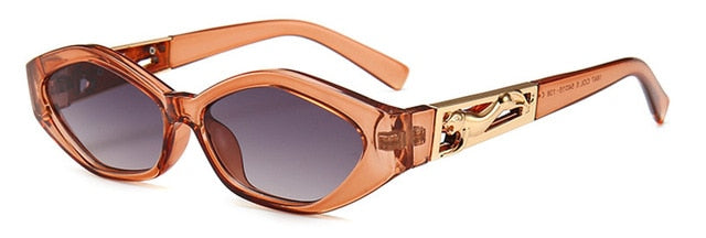 SHAUNA Diamond Sharp Fashion Metal Jumping Cheetah Dekoration Mode Kvinder Small Cat Eye Solbriller